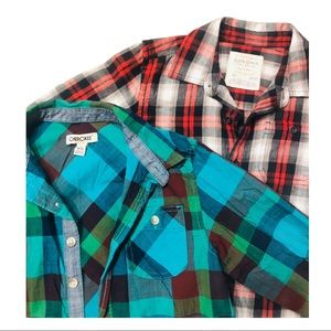 Boys size 7 flannel button up bundle
